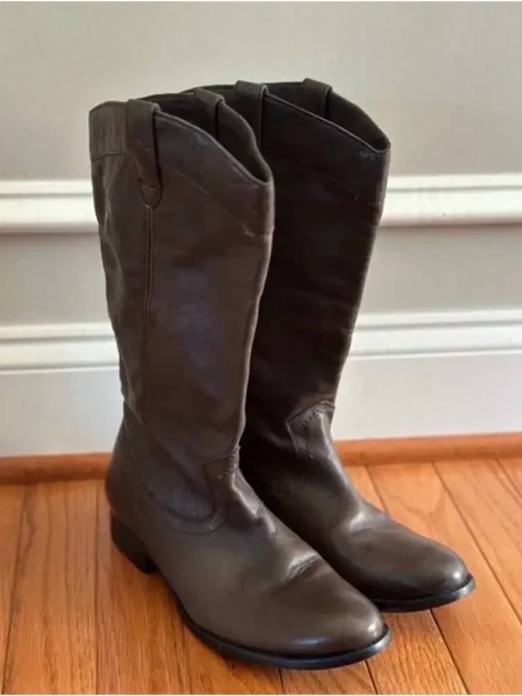 Frye Melissa Western Pull On Mid-Calf Riding Boots - Size 7.5